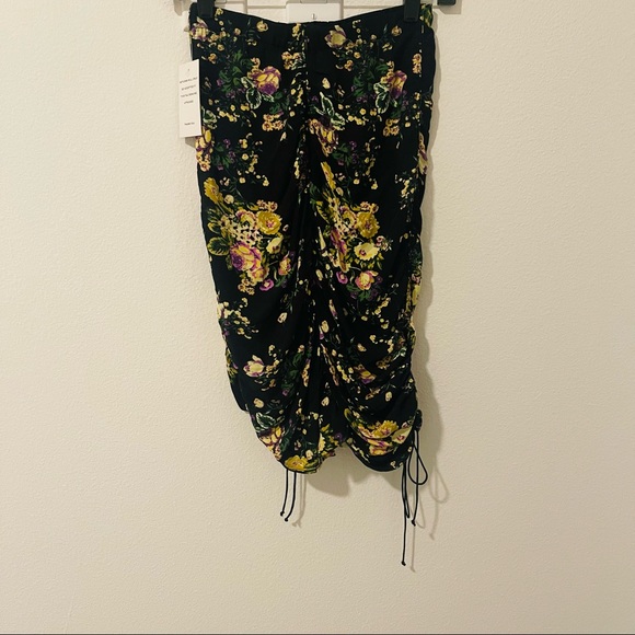For Love & Lemons Molly Floral Drawstring Asymmetrical Pencil Skirt - Picture 3 of 8